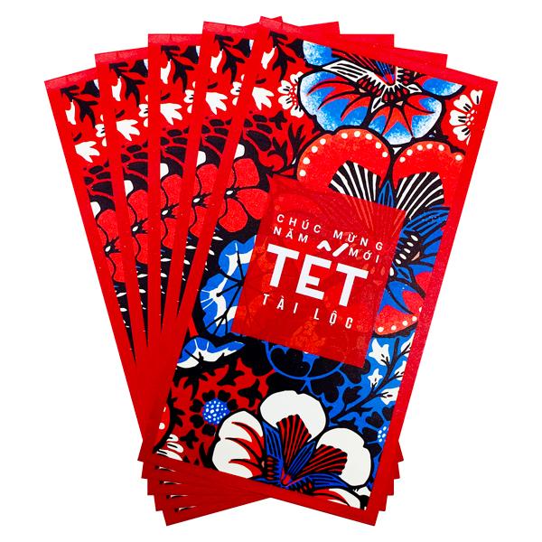 Bộ 5 Bao Lì Xì Hoa Tết Bính Ngọ 2026 - Futurebook L384 - Tết Tài Lộc