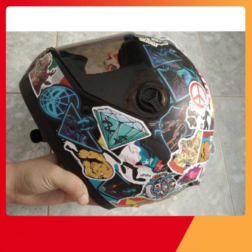 Bộ 50 sticker đen và trắng black white stickers HarrLey Daavidson tô điểm Vali Laptop Mũ bảo đảm xe gắn máy xe