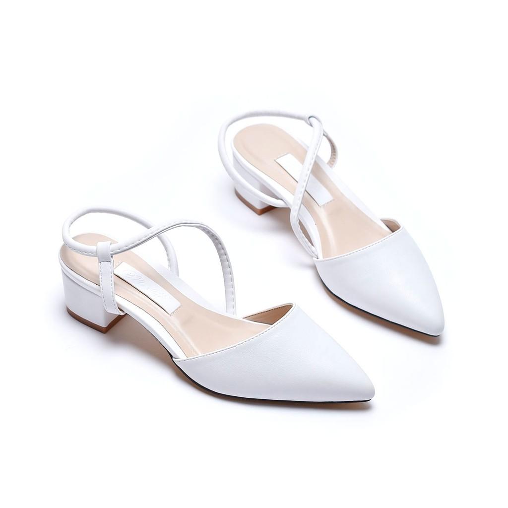 Giày sandal gót thấp họa tiết Merly 1047