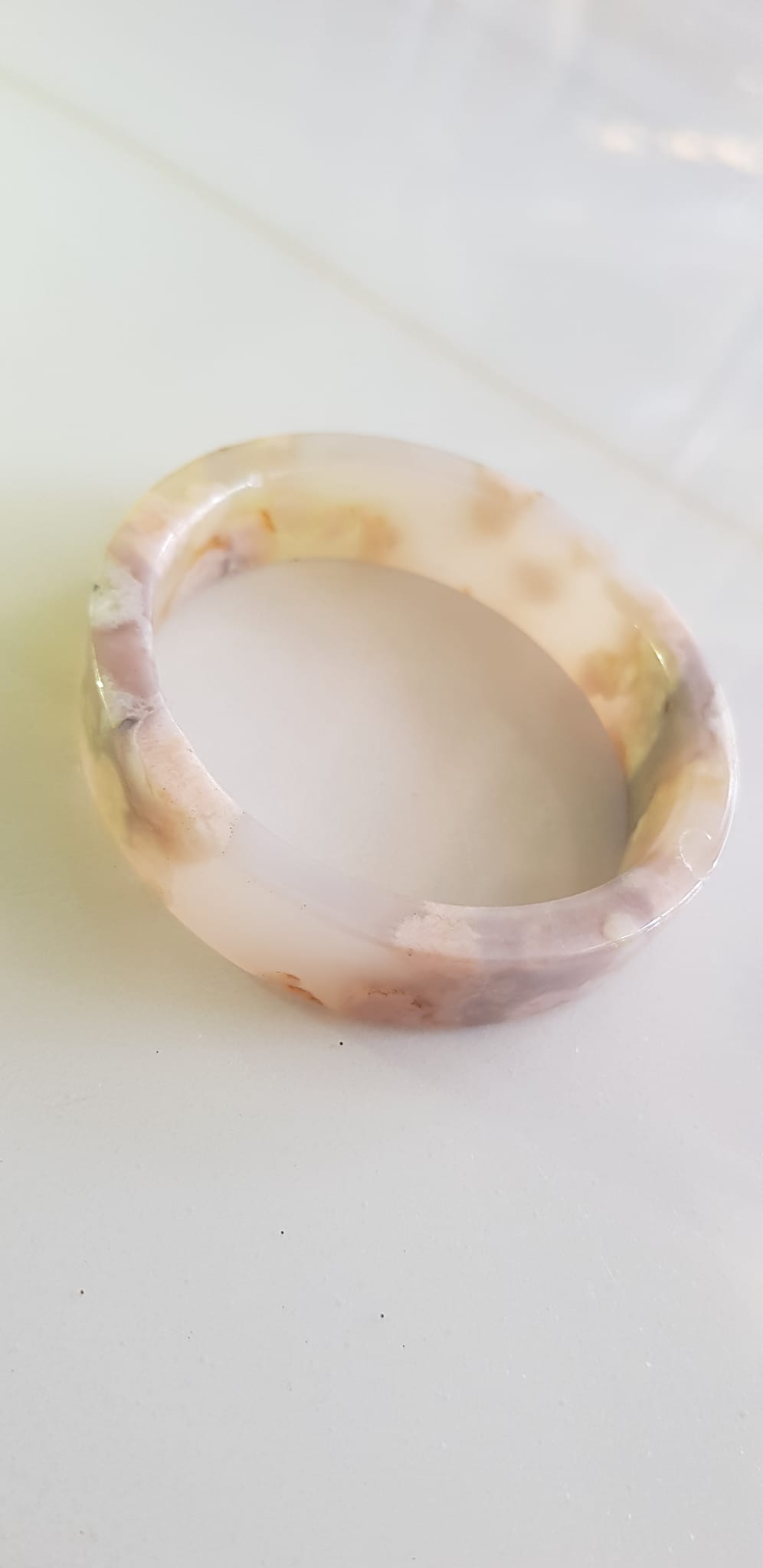 Vòng tay Nữ Mã Não Bản Vuông bông rau câu Ni 50mm x cao 13mm x dầy 5mm Nữ 45kg - 50kg đeo đẹp xinh tay lắm ạ