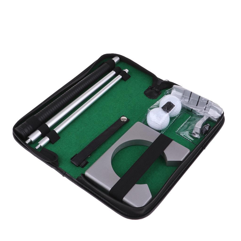 Portable Golf Putter Travel Practice Putting Set with Carrying Case Ball