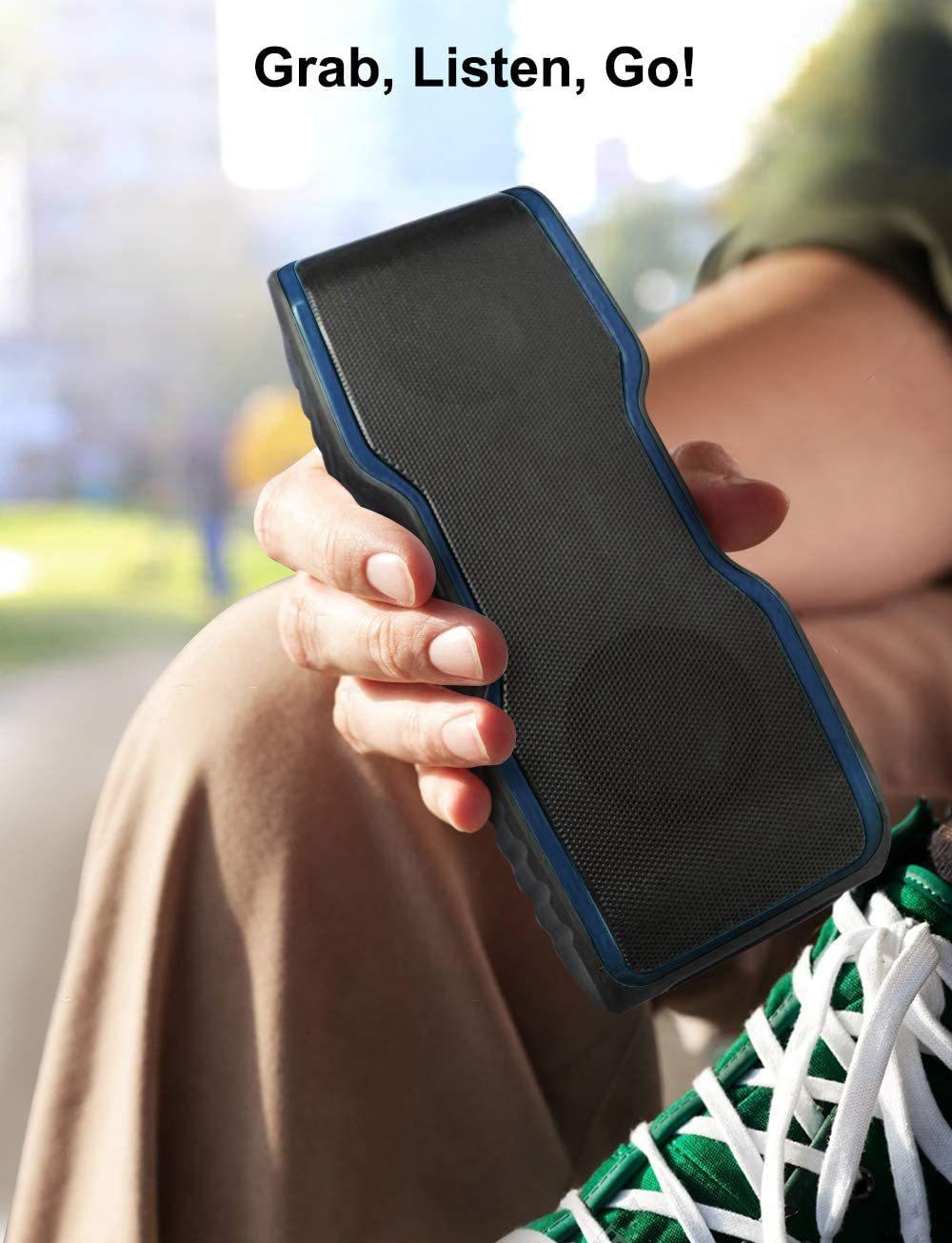 Aomais 20W Loa Bluetooth không dây IPX7 Trò chơi không thấm hơi ngoài trời ba loa loa siêu loa Color: Black black border