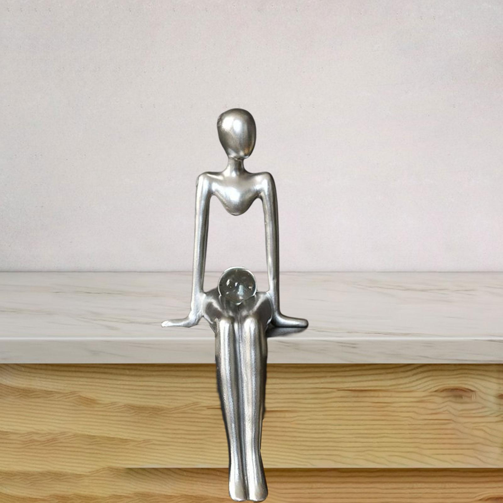 Modern Thinker Statue Abstract Art Figurine Sculpture for Bookshelf Desktop