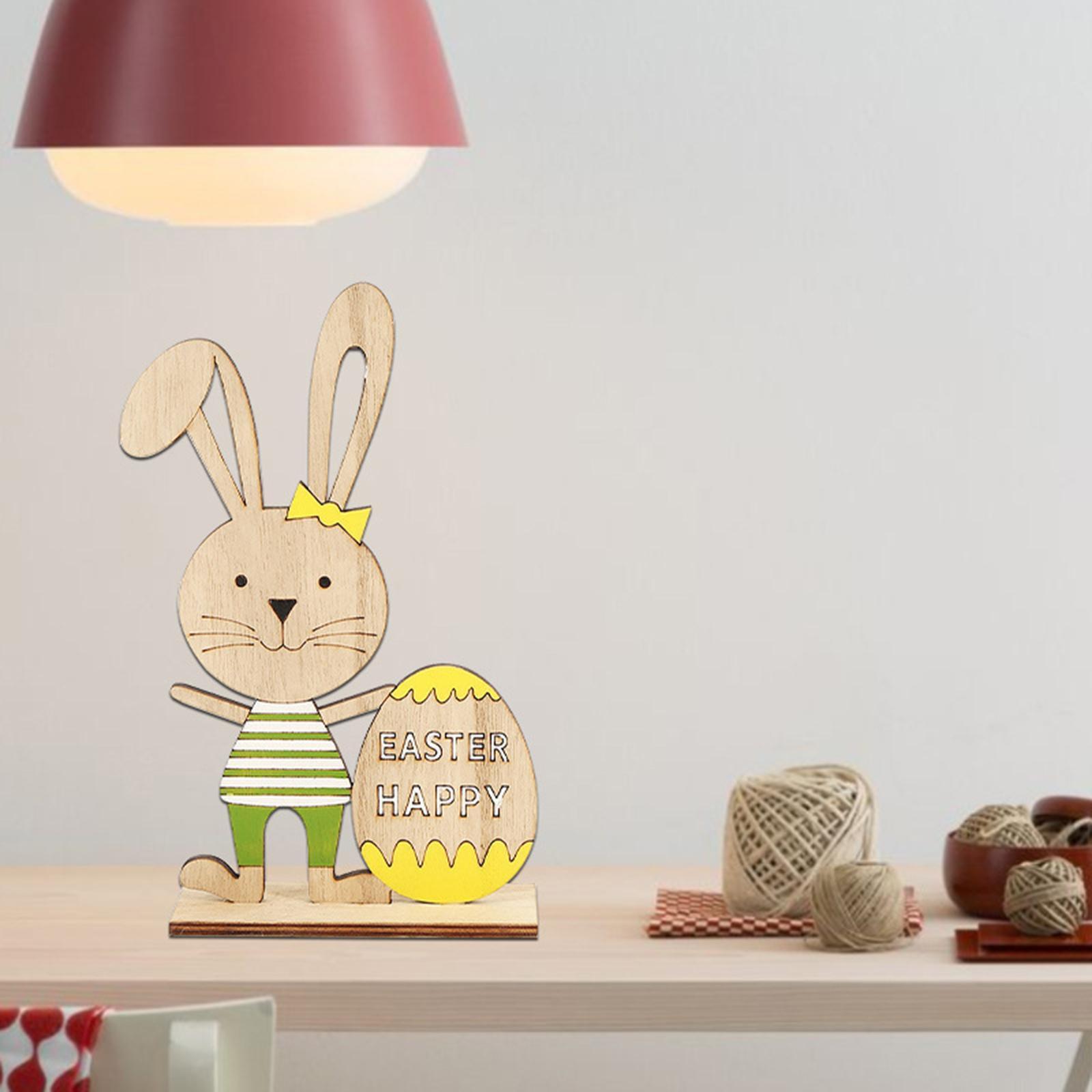 Wooden Easter Tabletop Decoration Sign Decorative Props for Office Party Supplies
