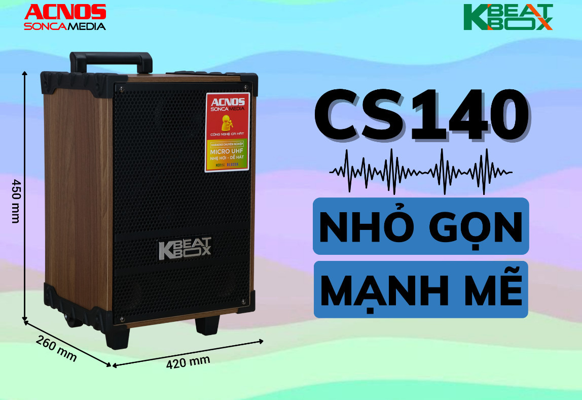 [HÀNG CHÍNH HÃNG] Dàn karaoke di động ACNOS CS140