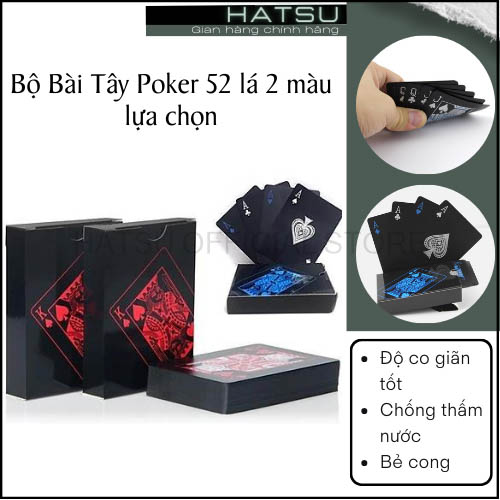 Hình ảnh Bộ bài tây Poker HATSU chất liệu cao cấp nhìn siêu chất - chống thấm nước - không gãy