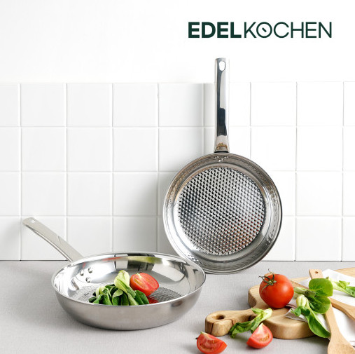 [Chính hãng Edelkochen] Chảo Edelkochen Prism 3 lớp không xi Inox 304 đúc liền sử dụng cho mọi loại bếp