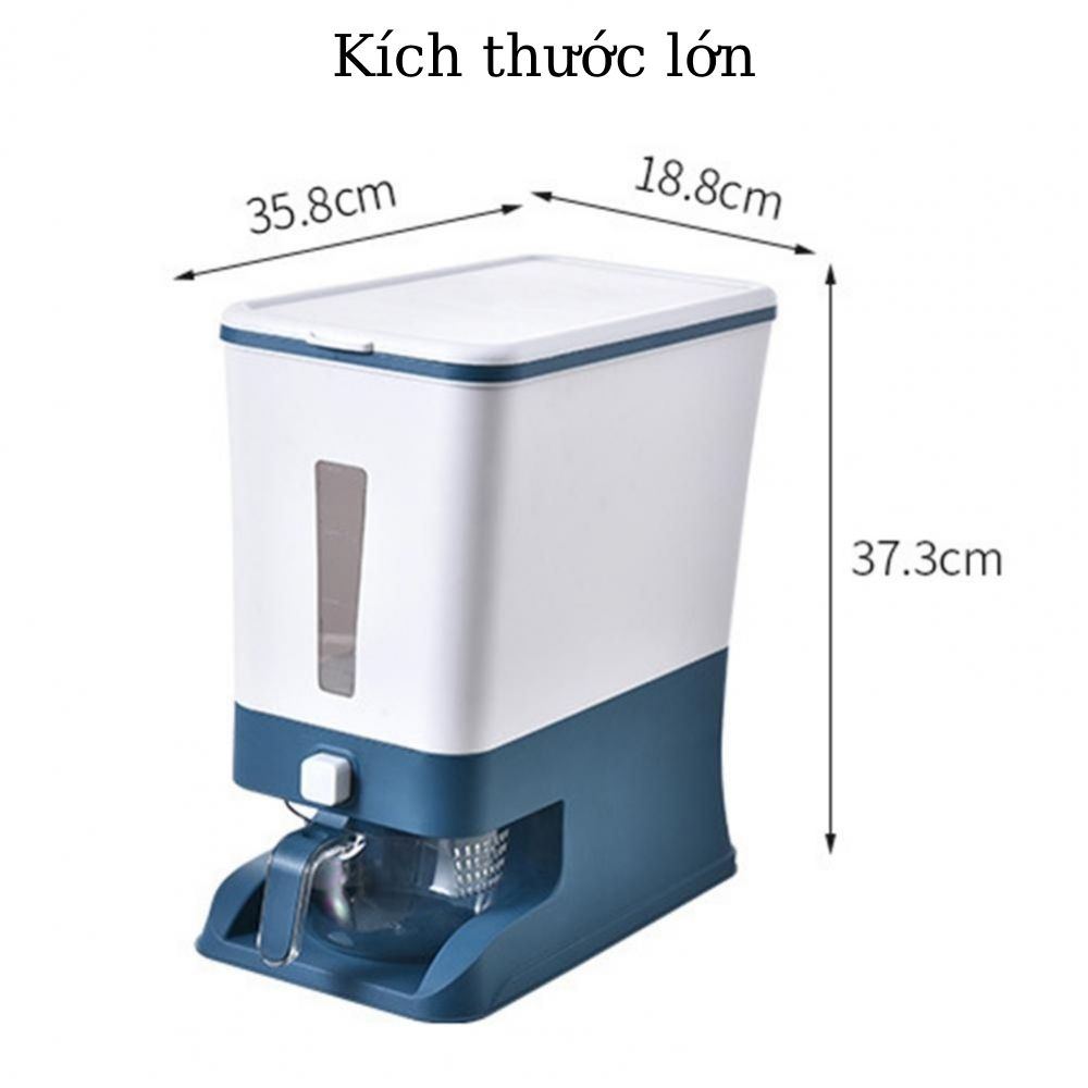 Thùng đựng gạo thông minh 10 kg 12 kg 22 đa năng Hộp đựng gạo cao cấp bằng nhựa nhập khẩu công nghệ Nhật Bản chống mọt