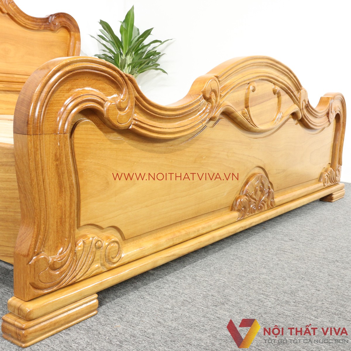 Giường Ngủ Gỗ Gõ Đỏ Nữ Hoàng Tân Cổ Điển Cao Cấp Tinh Tế