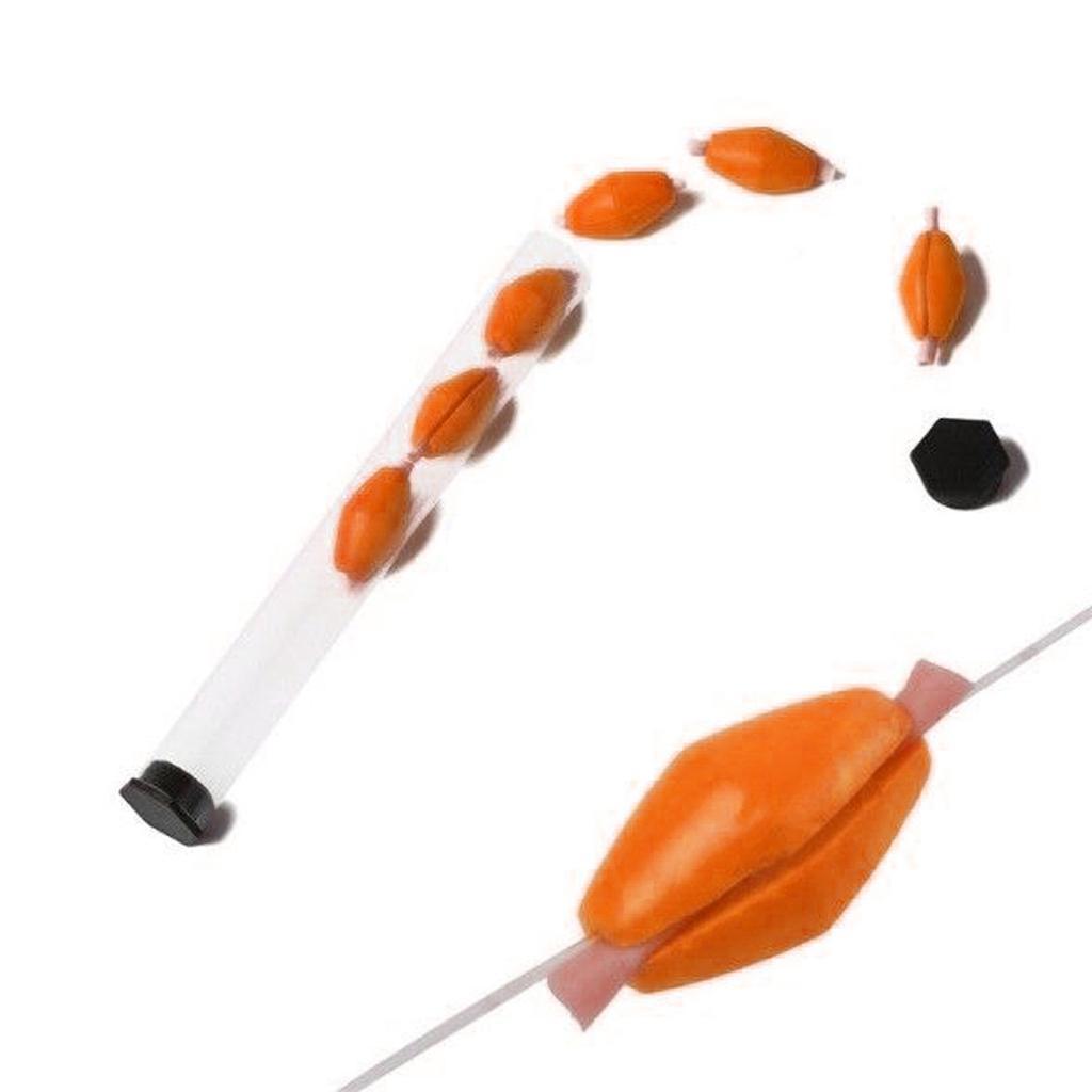 2x6Pcs Tube Float Foam Strike Indicator for Fly Fishing Orange Plastic Tube