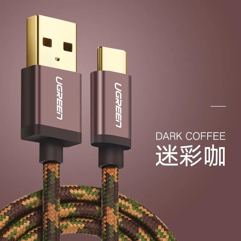 Ugreen UG40431US250TK 2M màu Nâu Cáp sạc USB TypeC cao cấp - HÀNG CHÍNH HÃNG