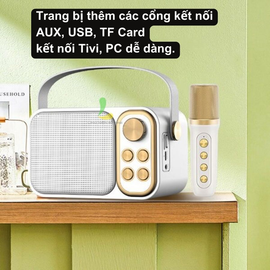 Loa Bluetooth Karaoke Su-Yosd YS103 - Loa xách tay mini chất liệu nhựa cao cấp, công suất 6W và micro không dây - Hàng nhập khẩu