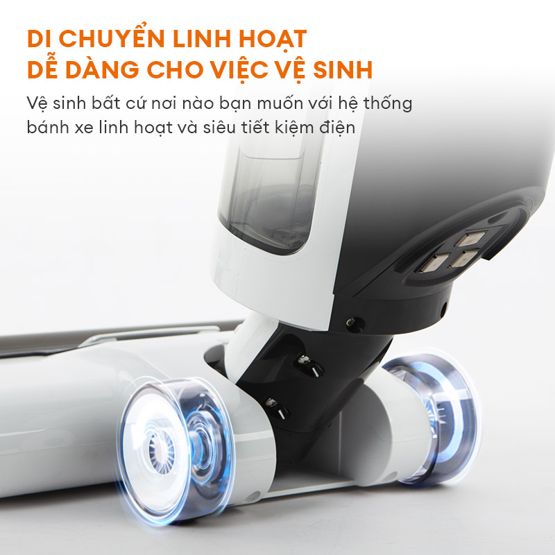 Máy lau nhà hút bụi không dây Gaabor VCF8T-WH01A lực hút 9000PA tự làm sạch thông minh - Hàng chính hãng