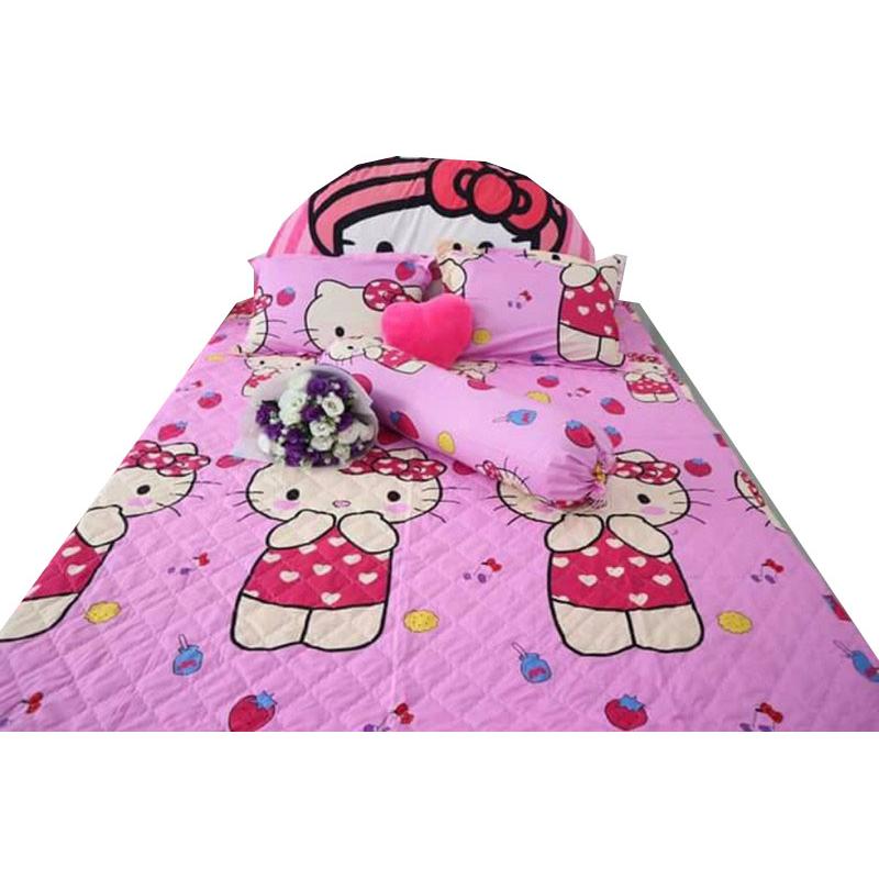 Bộ ga gối Cotton Poly kitty hồng