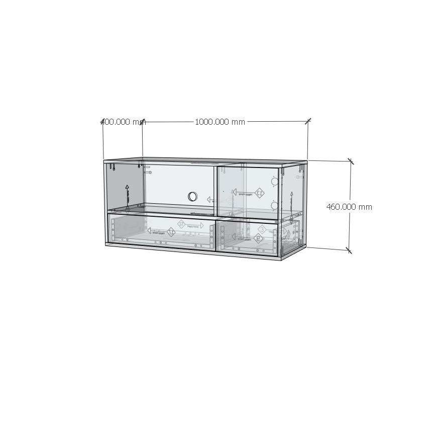 HAPPY FURNITURE , ZACY - Kệ TV 2 ngăn kéo, KTV_063 , 100cm x 40cm x 46cm DxRxC, Sản phẩm phổ thông