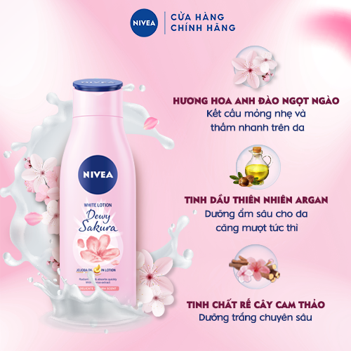 Sữa Dưỡng Thể Dưỡng Trắng Nivea Dewy Sakura