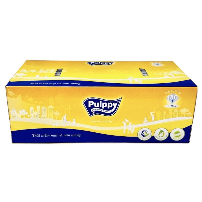 Combo 5 Hộp Khăn Giấy Hộp Pulppy Cao Cấp 180 Tờ x2 Lớp Cho Phòng Khách Ô Tô Bàn Ăn