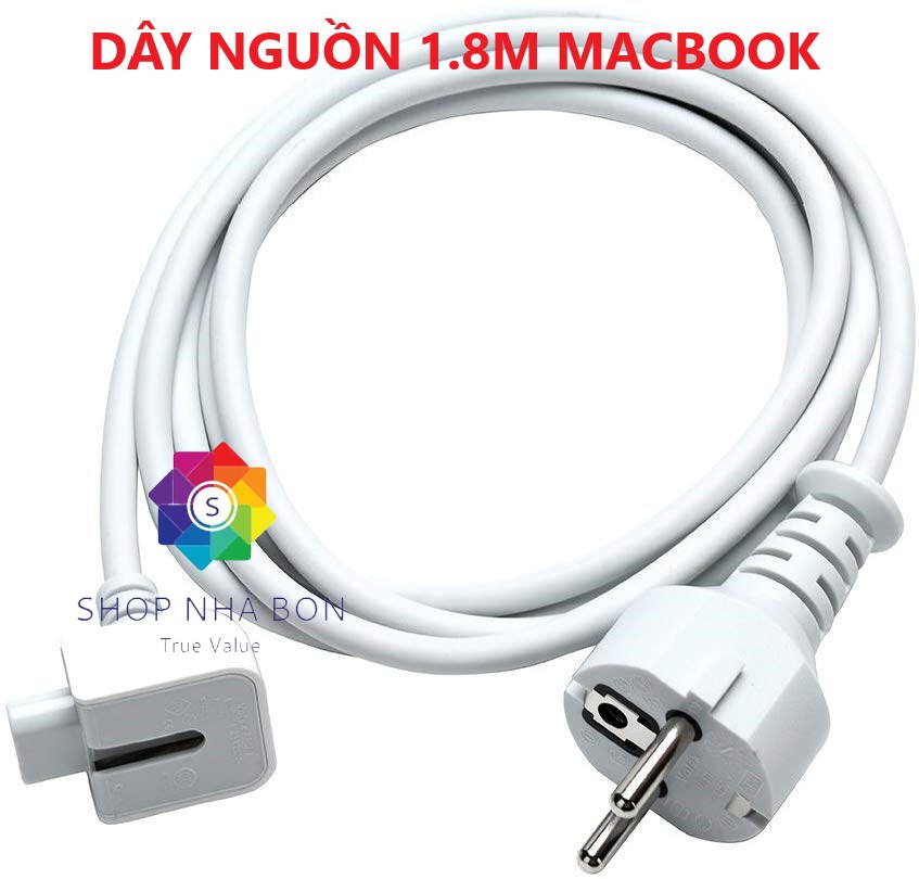 Dây nguồn nối dài 1.8m dùng cho củ sạc Macbook, Iphone, Ipad QUATECH - Hàng nhập khẩu 