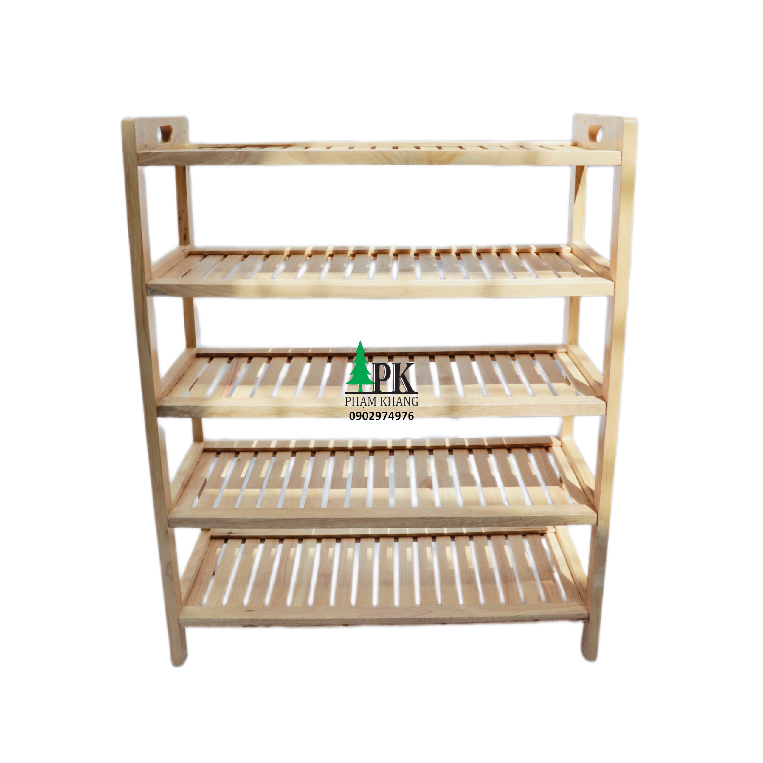 Kệ giày dép 3 tầng/ 4 tầng/ 5 tầng/ 6 tầng Start Decor - Gỗ cao su tự nhiên - Màu Gỗ Tự Nhiên/ Vàng Cherry - Kích thước rộng 64 cm