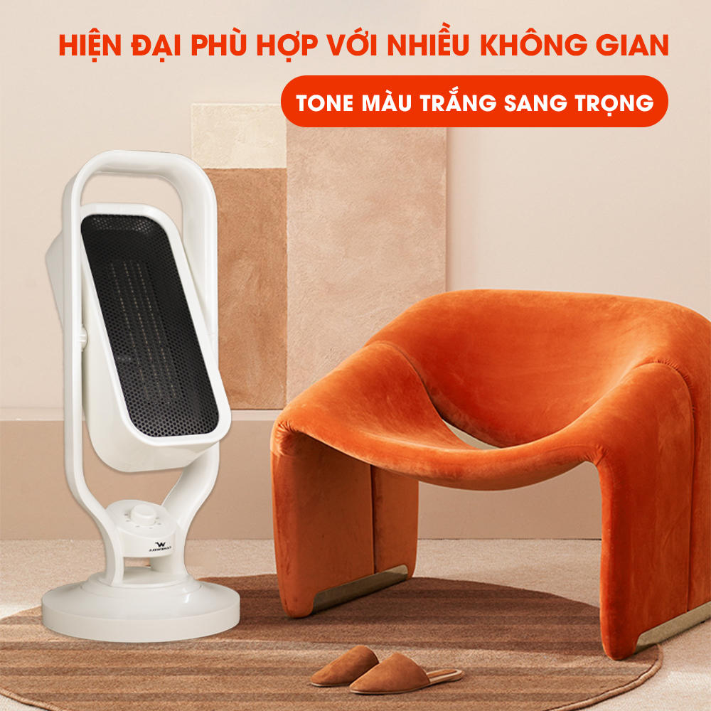 Máy sưởi gốm, đèn sưởi cho bé Ceramic không đốt cháy Oxy, không khô da, chính hãng CameWell H1, công suất 2500W xoay 4 chiều