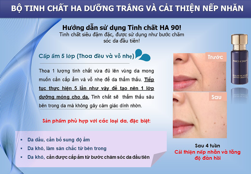 Bộ Tinh Chất HA 90 S+Miracle Dưỡng Ẩm, Chống Nhăn 15ml/lọ, Set/3 lọ