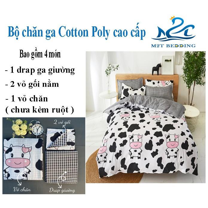 Bộ chăn ga Cotton poly thú cưng M2T bedding chăn ga hàn quốc đủ màu đủ size