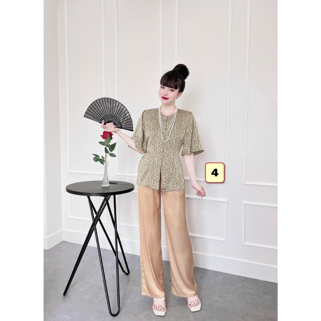 Bộ Lam Trung Niên Lụa Gấm 45-60kg