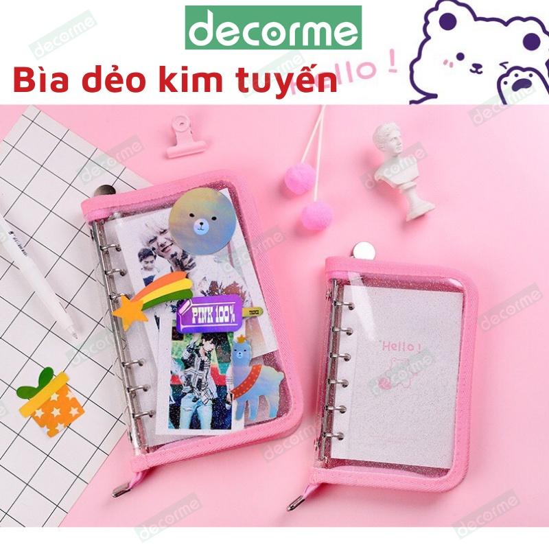 Sổ Tiết Kiệm Khóa Kéo Kèm Túi zip pvc chia ngăn phụ kiện sổ còng planner A5 A6, DECORME