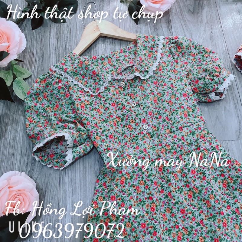 Đầm maxi hoa thiết kế viền ren có túi siêu xinh