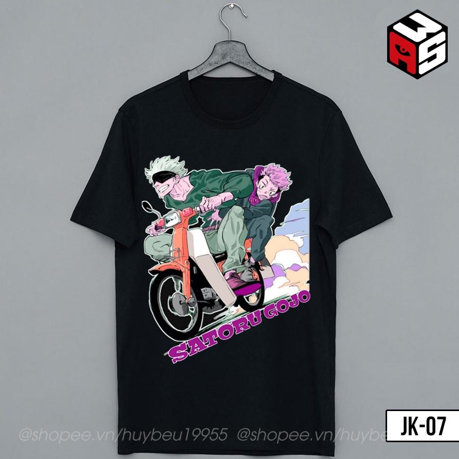Áo thun Jujutsu Kaisen, áo phông unisex Gojo Satoru, Sakuna, Yuji, Megumi, Nobara cotton thoáng mát