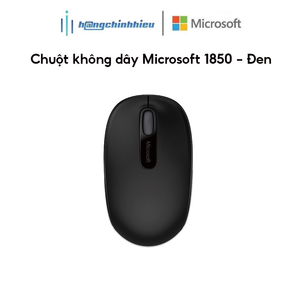 Chuột không dây Microsoft 1850 Đen Hàng chính hãng