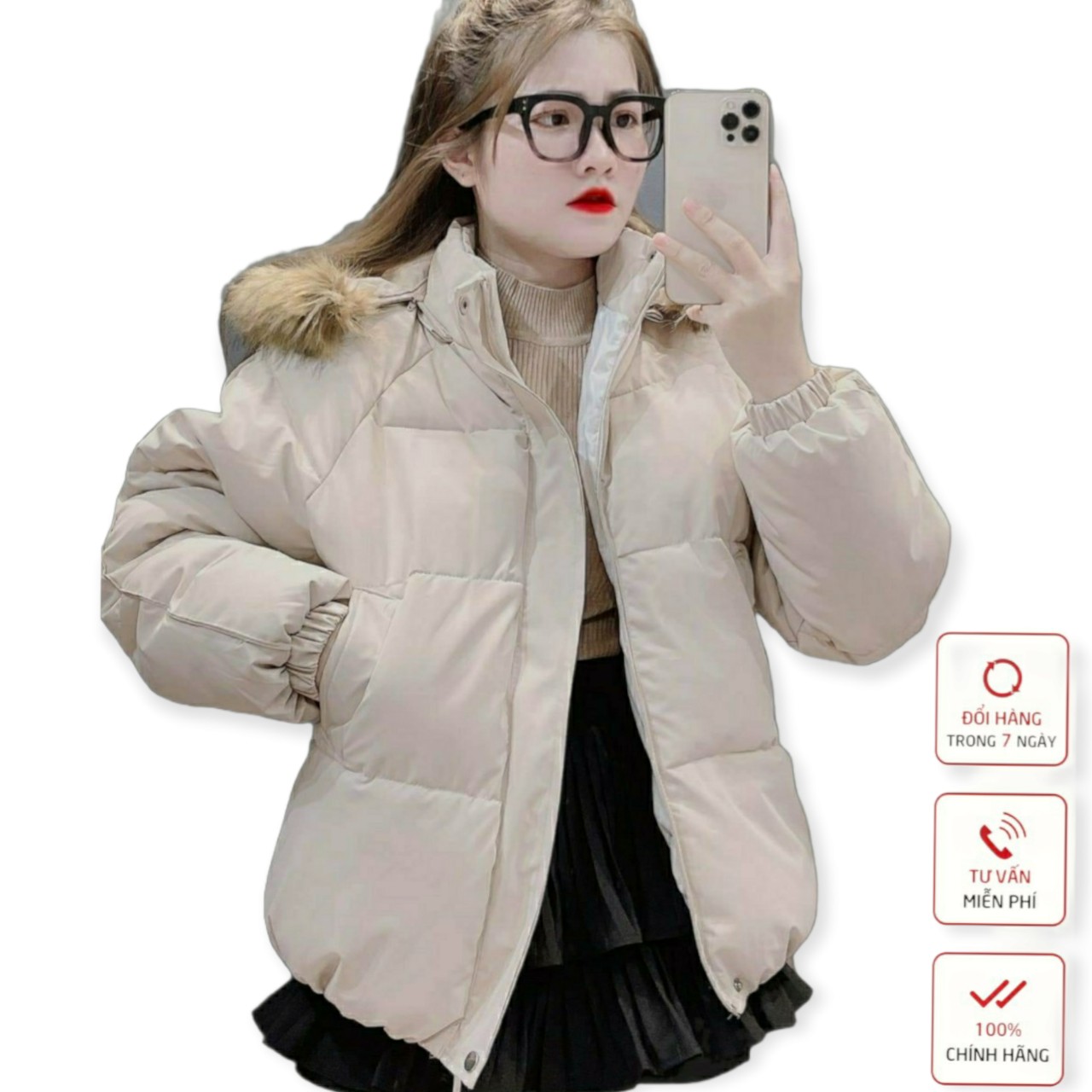 Áo Phao Nữ Có Nón Siêu Đẹp