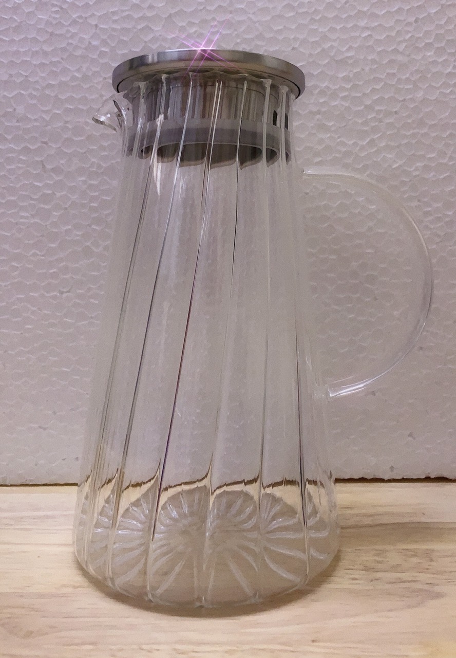 BÌNH ĐỰNG NƯƠC THỦY TINH CAO CẤP CHỊU NHIỆT LÊN TỚI 400 ĐỘ  ĐÁY BẰNG 1,6L - ANTH287