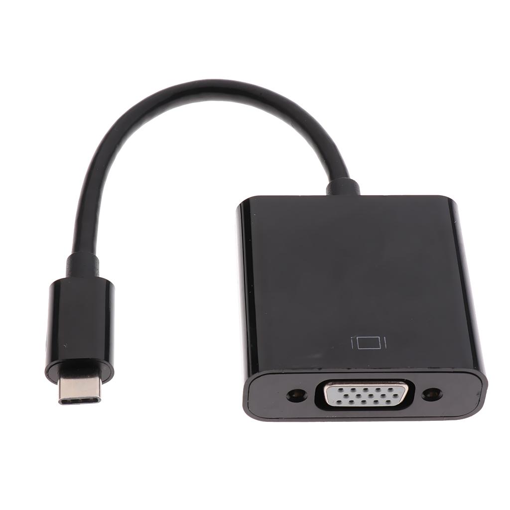 USB 3.1Type C to VGA Adapter Converter Notebook Laptop For Macbook 12'' Galaxy S8