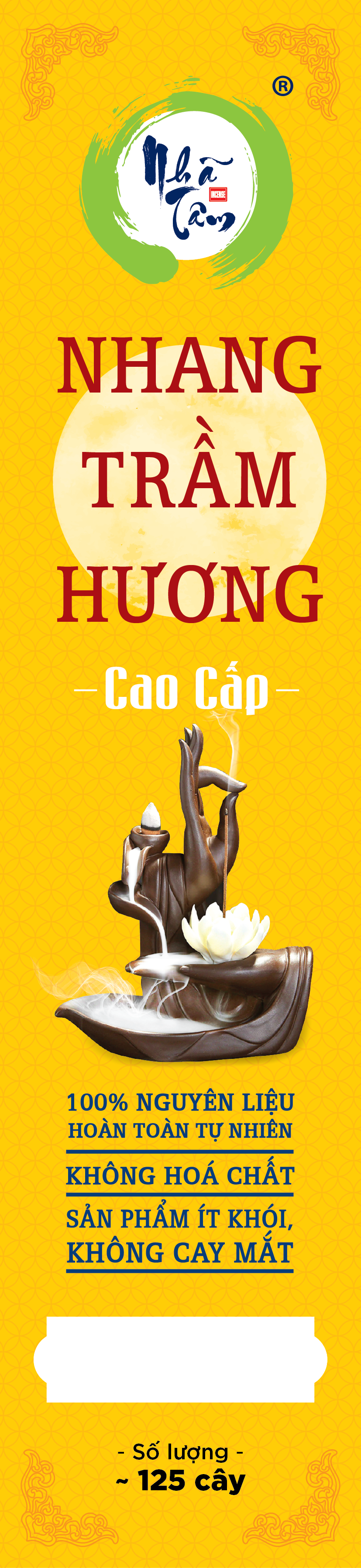 NHANG TRẦM HƯƠNG CAO CẤP - 30CMX100G TĂM ĐỎ