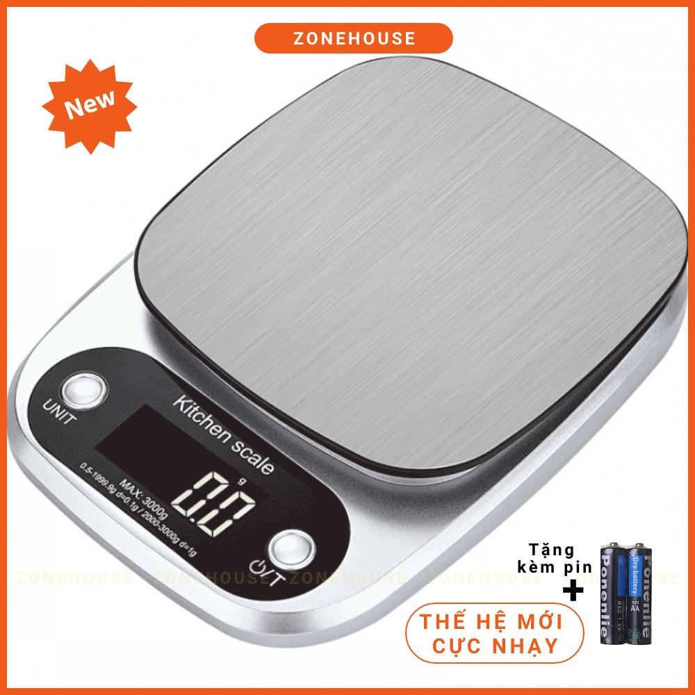 Cân tiểu ly điện tử nhà bếp cao cấp ZONEHOUSE định lượng 1g - 10kg, cân làm bánh, chính xác - CHÍNH HÃNG