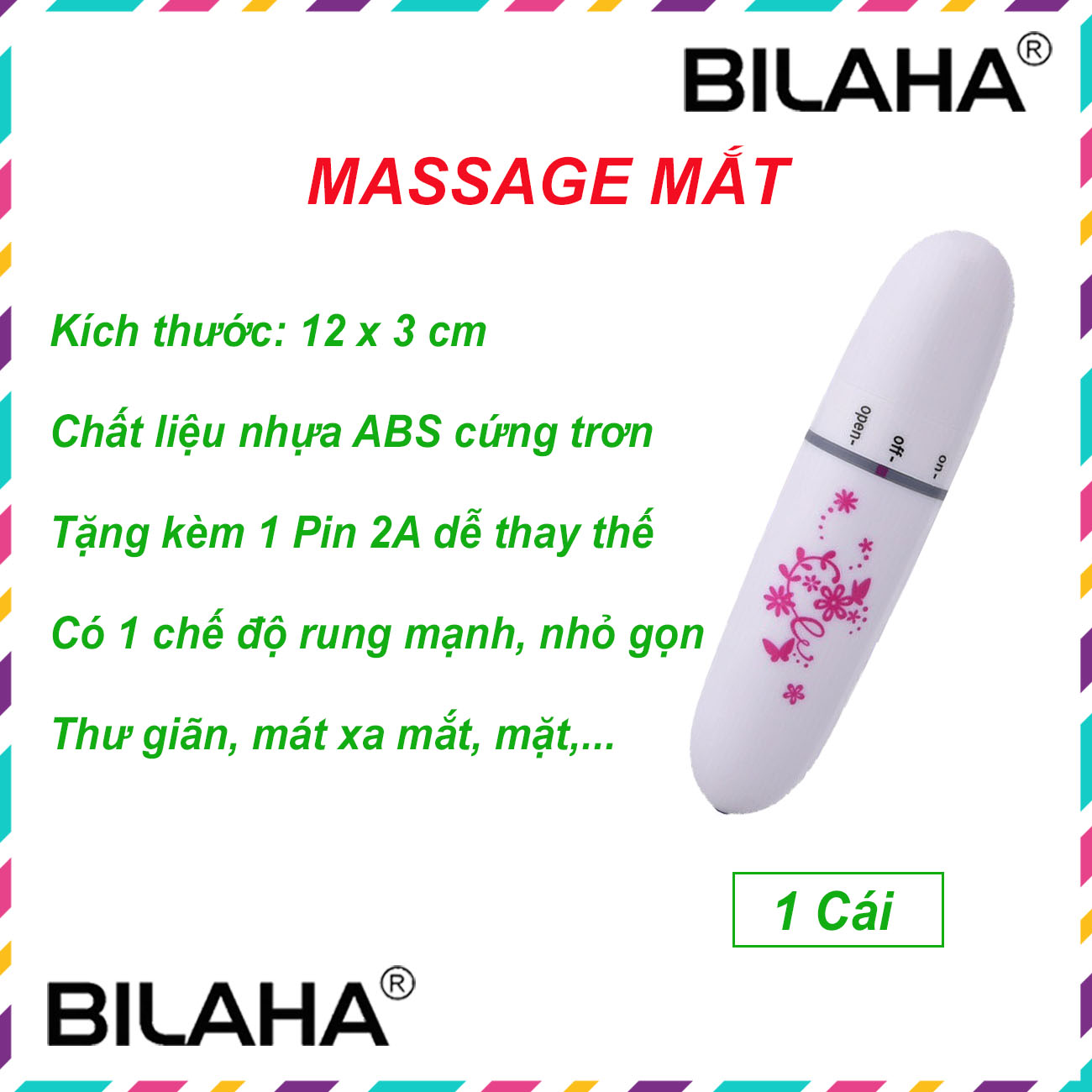 Máy Massage Mắt Chiếc Bút Chống Thâm Quầng, Thư Giãn Mắt Mini 208 - Có Sẵn Hàng - B0016