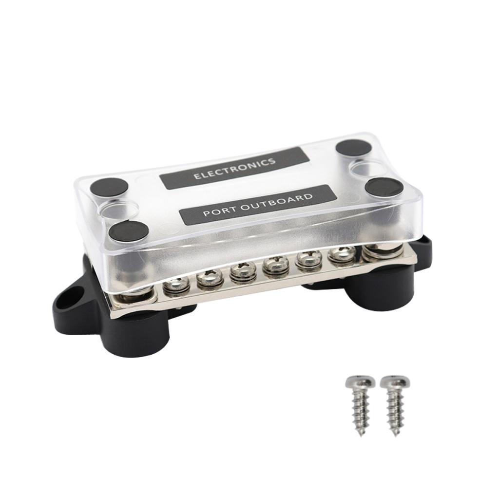 100A 6 Position Double Row Power Distribution Block Bus Bar with Terminals