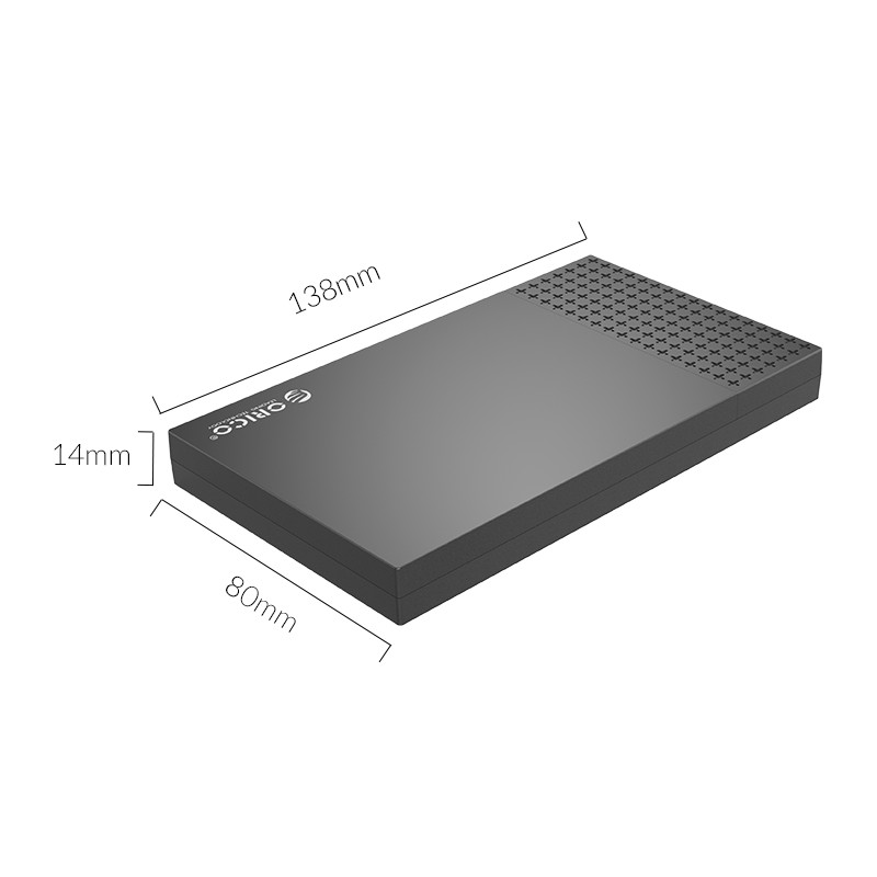 Hộp Đựng Ổ Cứng ORICO 2526C3-BK 2.5"" SSD/HDD SATA 3 USB 3.1 Type-C Hàng Chính Hãng