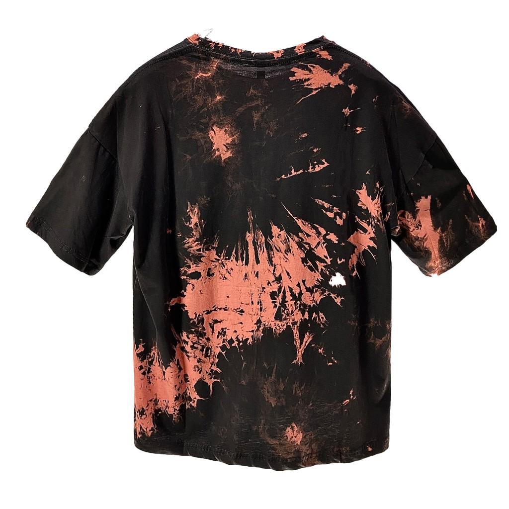 Áo Phông Nam Nữ 12.DESTINY Chi Tiết Tie Dye Loang Đỏ - Đen và Trắng Đen Chất Liệu Cotton Premium