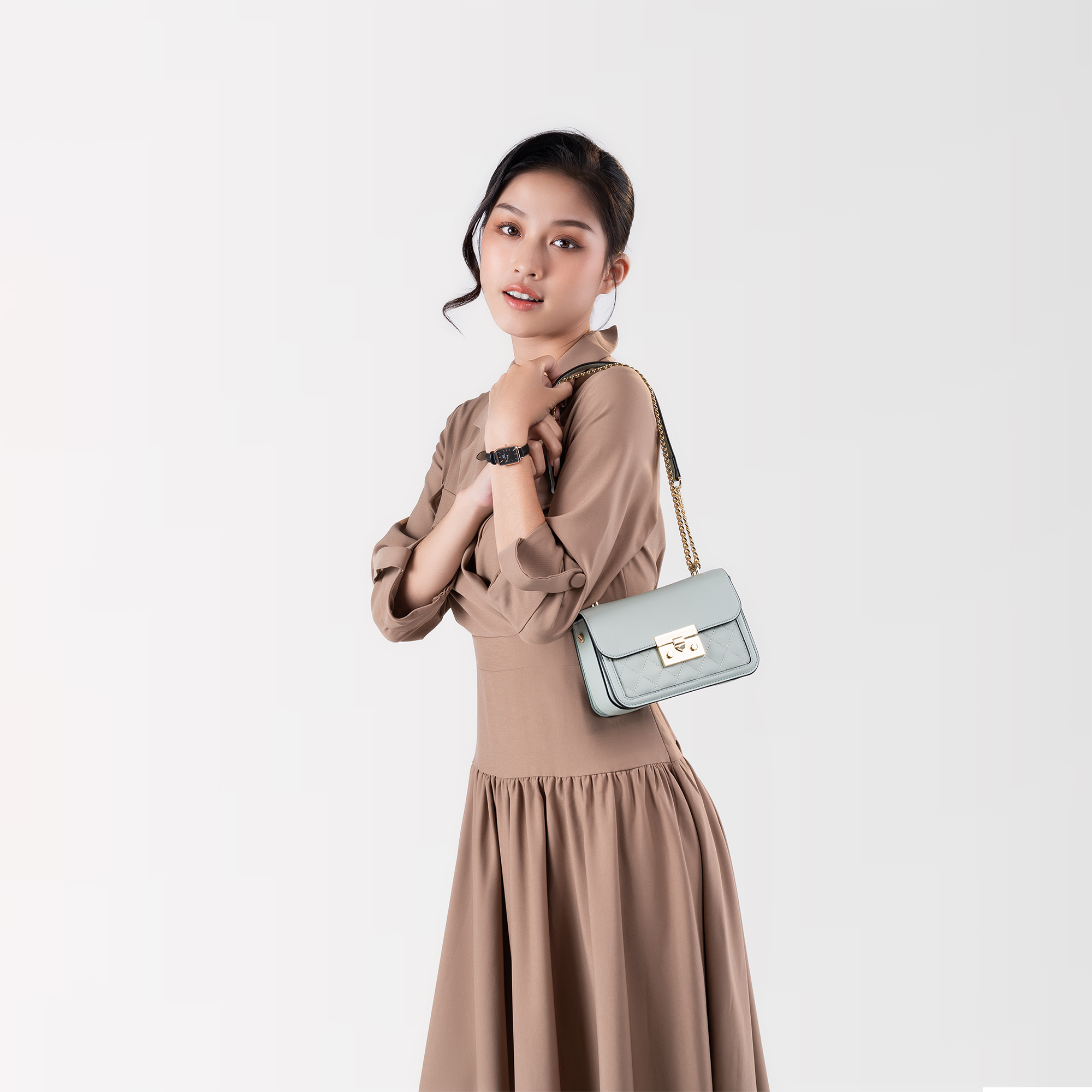 Túi đeo chéo da nữ họa tiết hình thoi thời trang YUUMY Seasand YN147