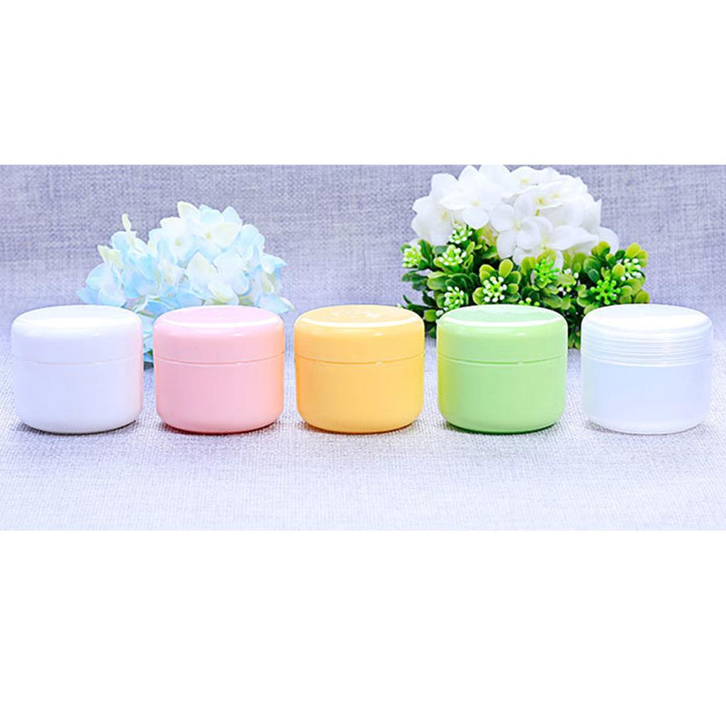 2X Refillable Plastic Empty Face Cream Cosmetic Container with Lid Clear-20g