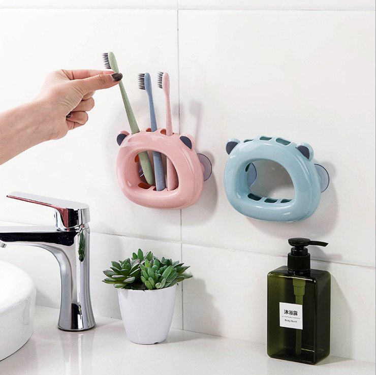 Treo bàn chải hình gấu hít chân không, hộp đựng bàn chải đánh răng hình gấu  GD476-Gau-TreoBC