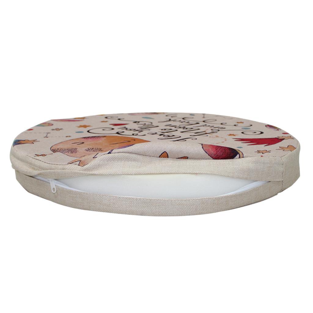 2xComfortable Non- Cushion Linen Round Mat Durable Stool Pad 40cm