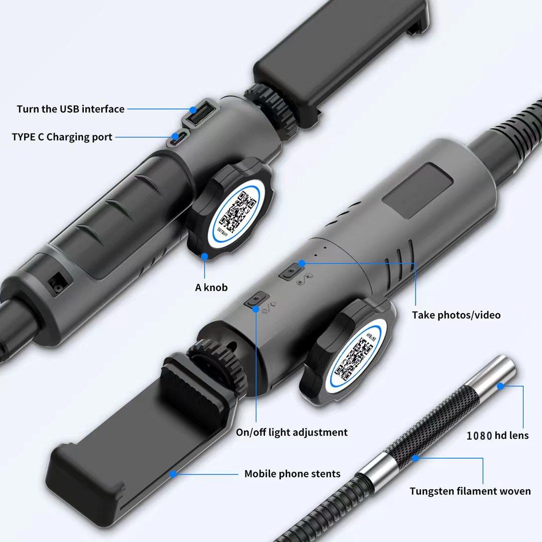 Camera Nội Soi WDLUCKY 6Mm 8Mm HD Chống Nước Micro 6 LED IP67 Nội Soi Cho Ô Tô Công Nghiệp Điện Thoại Thông Minh Mini Camera Nội Soi