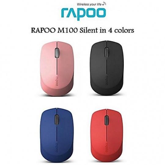 Chuột không dây bluetooth Rapoo M100 silent, chuột thiết kế chống ồn thích hợp cho sử dụng văn phòng - Hàng Chính Hãng