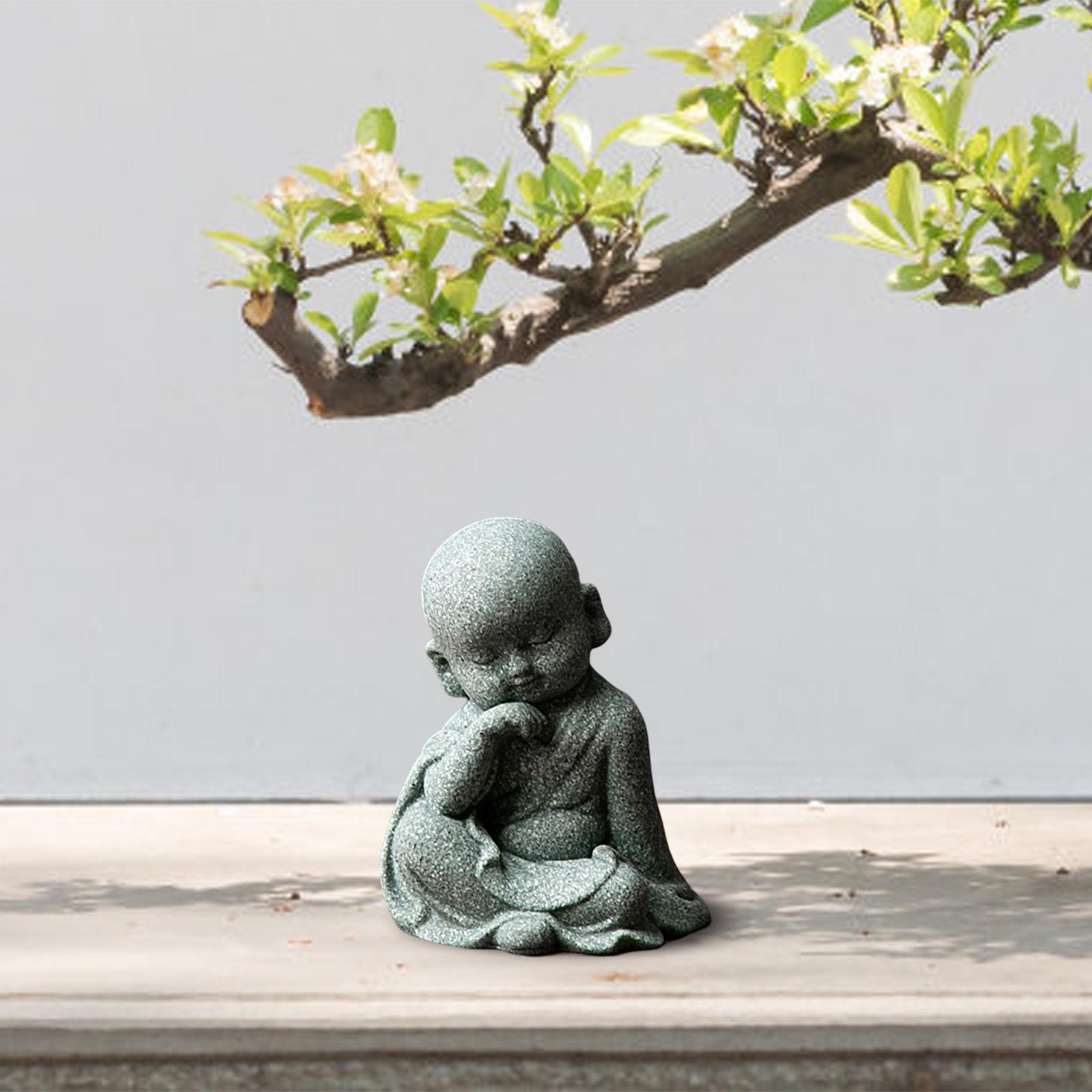 Monk Figurine Buddha Statue Ornaments Decorative Home Decor Desktop