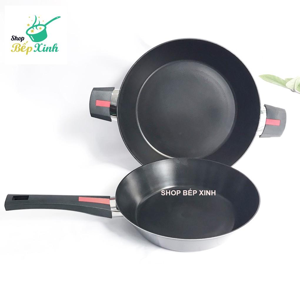 Chảo chống dính bếp từ size18,22,26,30 Pháp Kimscook-Pealla , đúc nguyên khối, phủ ceramic cao cấp,tặng 1 sạn dừa