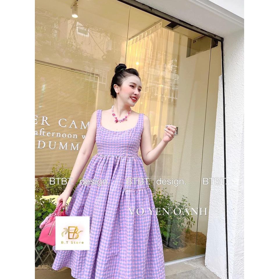 Váy Đầm Babydoll 2S thiết kế dáng bồng chất đũi thô màu tím mộng mơ bầu bí bon chen thoải mái