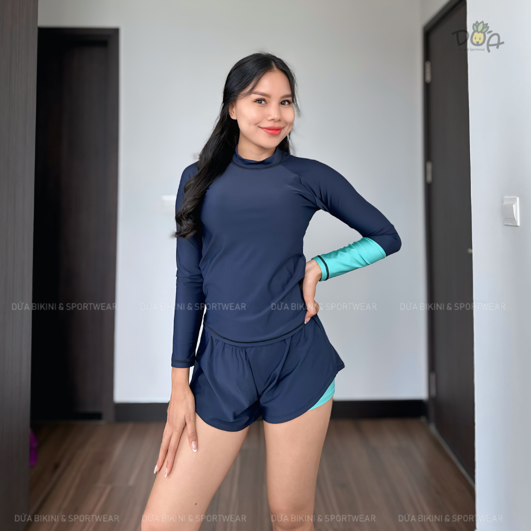 Clamfit Bikini | Đồ bơi nữ hai mảnh tay dài quần đùi năng động - Quần lẻ | DỨA BIKINI &amp;SPORTWEAR